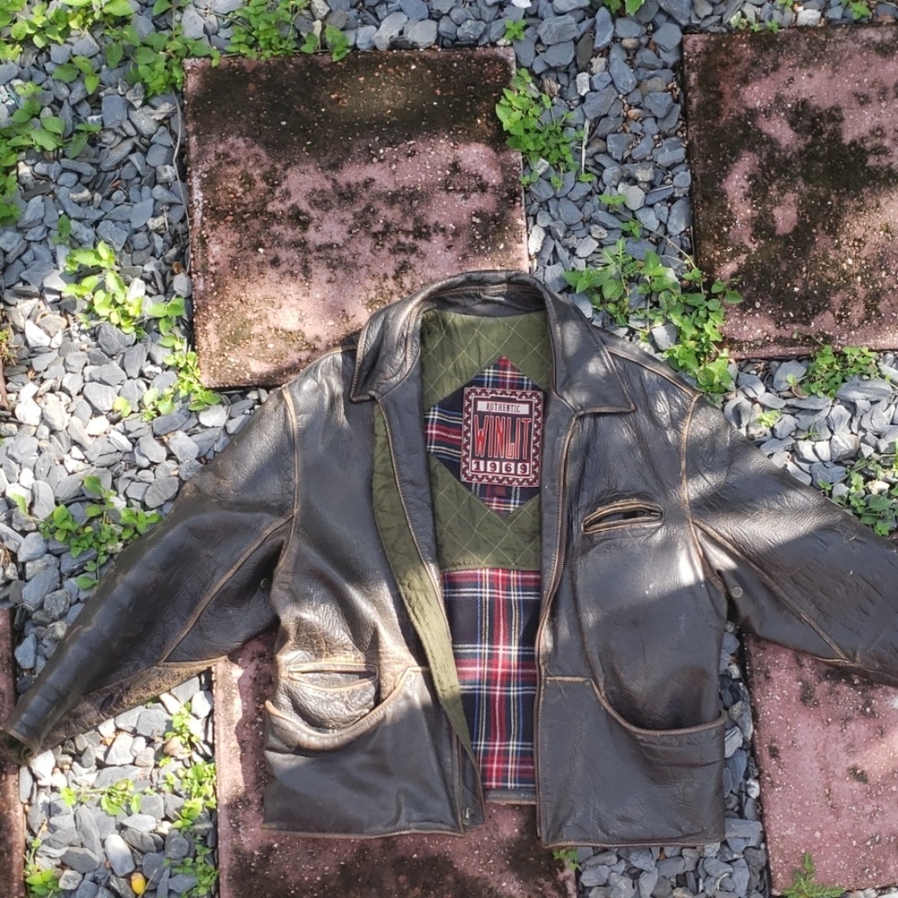 WINLIT Brown Leather Jacket.